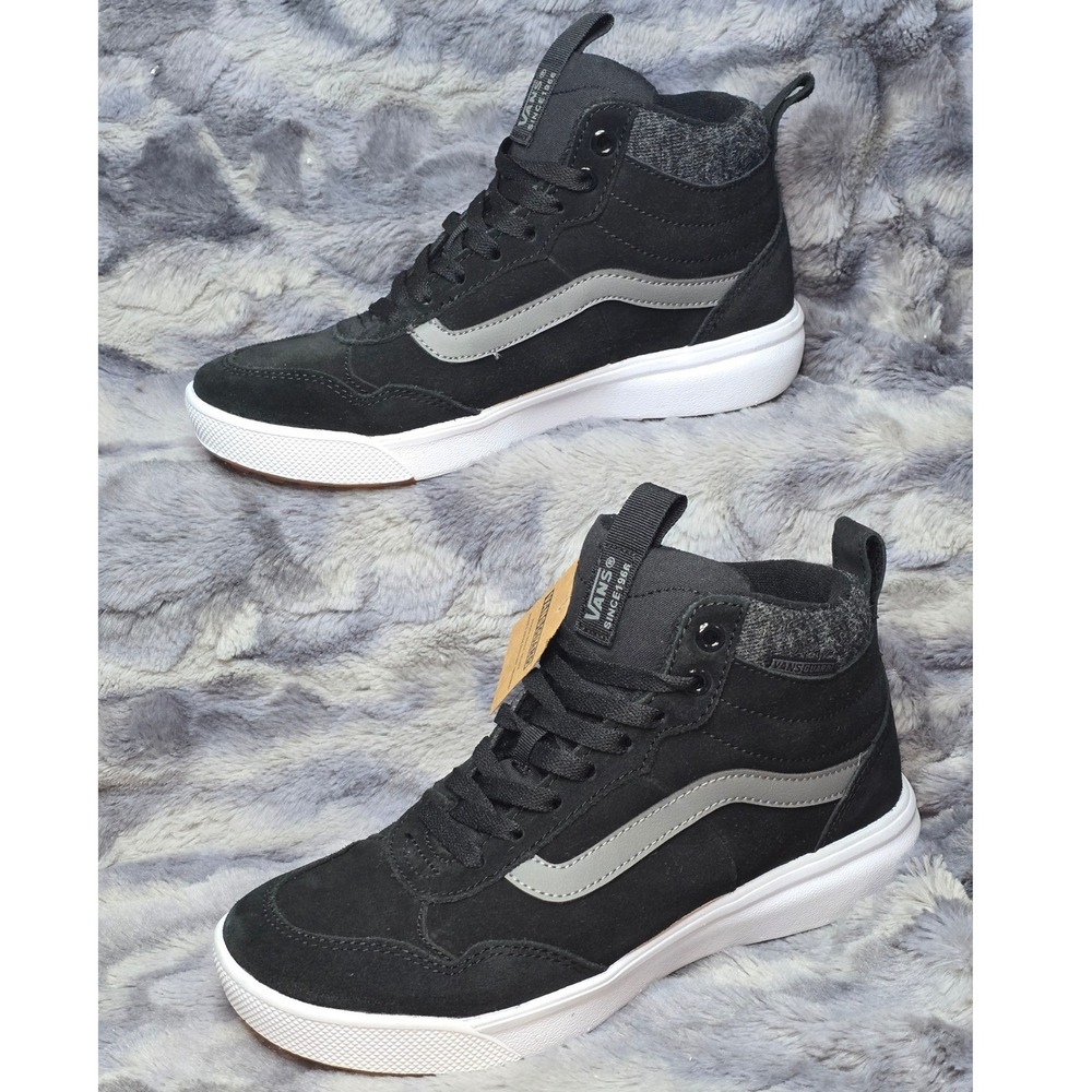 NWT Vans‎ Range EXP Vansguard Water-Resistant Suede High-Top BLK/White SZ WMNS 9